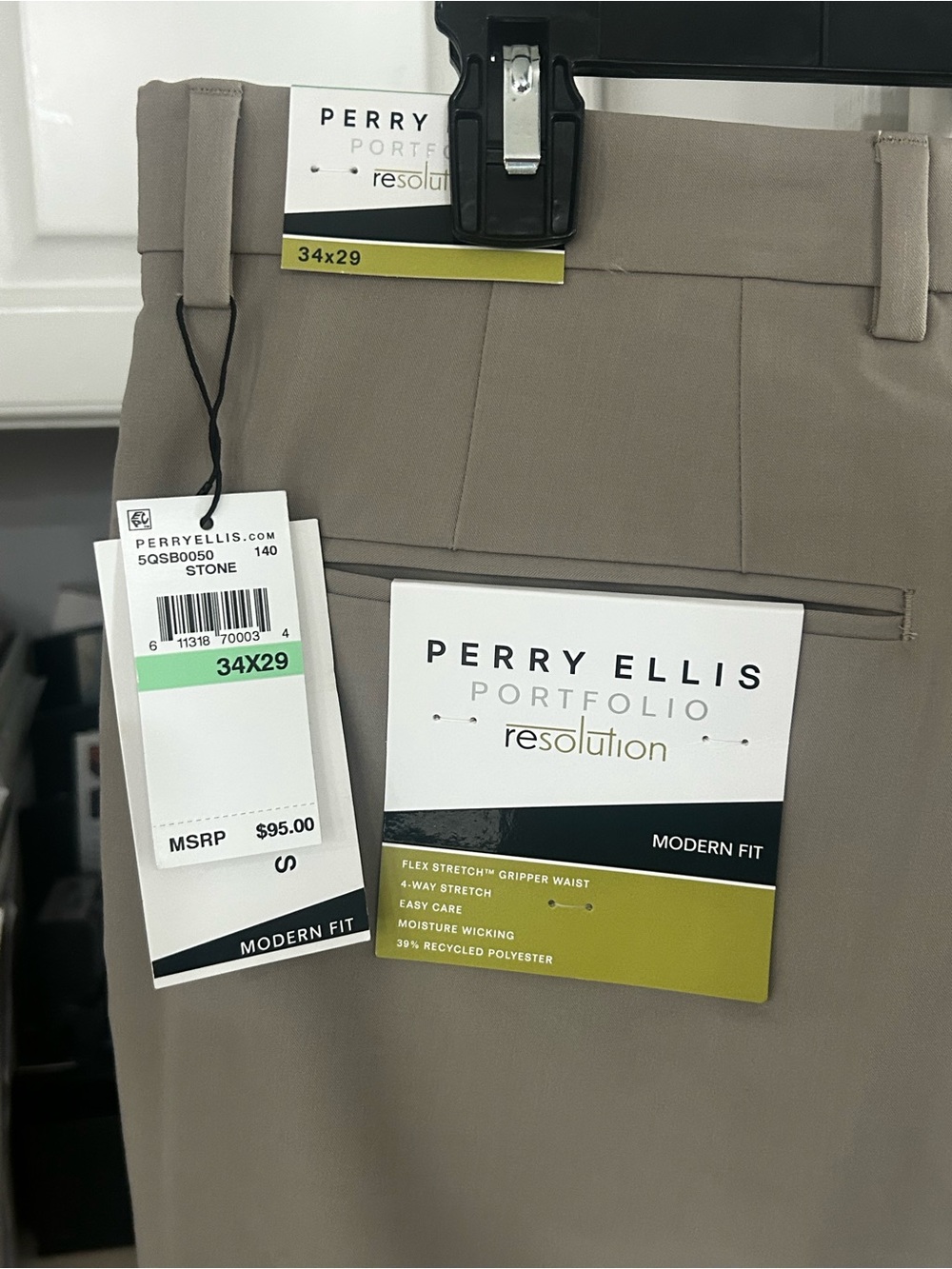 Perry Ellis Stone Modern Fit Dress Pants